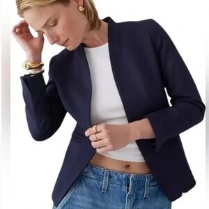 J.Crew Navy Going Out Blazer in Stretch Twill Open Front #H2743